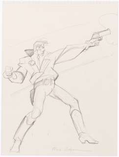 AMERICAN FLAGG ORIGINAL ART PENCIL SKETCH BY MARK BADGER. | Hake’s