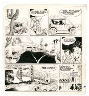 UDERZO Luc Junior en Amérique Encre de Chine et couleurs au dos pour la