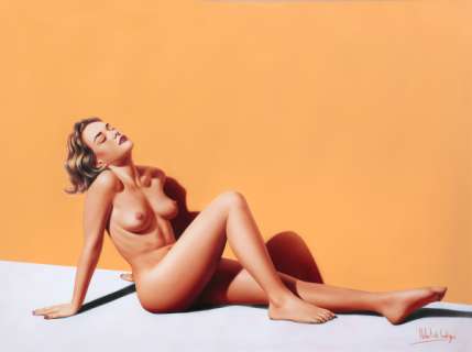De Lartigue (Hubert) | Orange, illustration Ã  l’acrylique sur papier rep… | Banque Dessinée