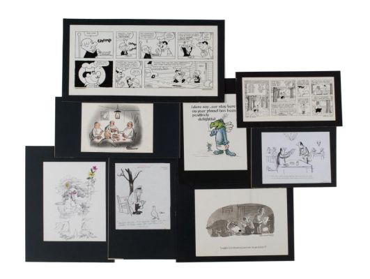 Lot 301 - EIGHT ORIGINAL ILLUSTRATIONS AND COMIC STRIPS | misc / divers