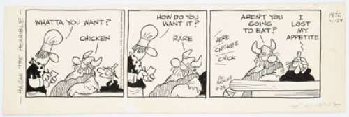 Dik Browne | Hagar the Horrible Daily Comic Strip Original Art dated 4-24-76 (King Features Syndicate, 1976).... | Heritage