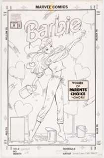 Conner, Amanda - Amanda Conner and Jeff Albrecht Barbie #28 Cover Original Art (Marvel, 1993)....
