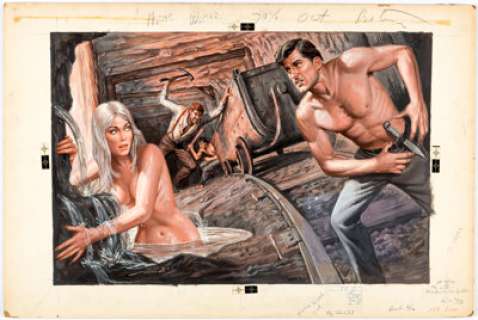 Pollen, Samson | Samson Pollen Man’s World Magazine October-1967 Double Page Painting Original Art (Magazine Management, 1967).... | Heritage