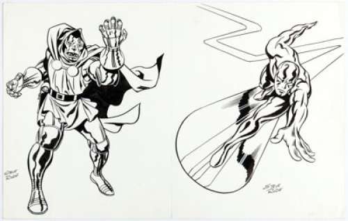Rude, Steve | Steve Rude - Dr. Doom and Silver Surfer Illustration Original Art (1996).... | Heritage