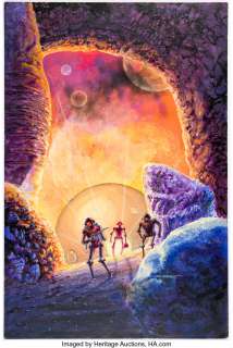 Morrow, Gray - Gray Morrow Perry Rhodan #68 Under the Stars of Druufon Paperback Novel Cover Painting Original Art (A...