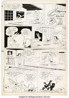 McKimson, Tom - Tom McKimson Looney Tunes and Merrie Melodies Comics #69 Bugs Bunny Story Page 4 Original Art (Dell, 1947)....