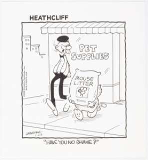 Comic Strip Artist - Unidentified | Peter Gallagher Heathcliff Daily Comic Strip Original Art dated 1-23-08 (Creators Syndicate, 2008). ... | Heritage