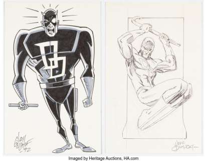 Geldhof, Jay - Jeff Johnson and Jay Geldhof Daredevil Sketches Group of 2 Original Art (1992).... (Total: 2 Original Art)
