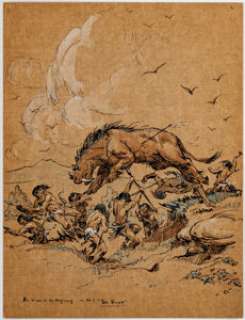 Krenkel, Roy G. | Roy G. Krenkel "The Hunt" Illustration Original Art (undated).... | Heritage