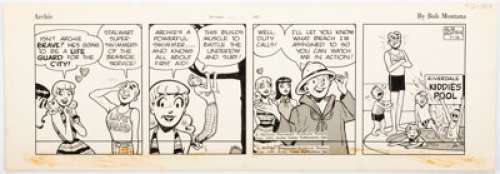Montana, Bob | Bob Montana Archie Daily Comic Strip Original Art dated 7-16-53 (McClure, 1953). ... | Heritage