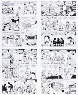 Bagge, Peter | Peter Bagge Reason Magazine Complete 4-Page Story Original Art (Reason Foundation, 2020).... (Total: 4 Original Art) | Heritage