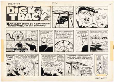 Gould, Chester | Chester Gould Dick Tracy Sunday Comic Strip Original Art dated 12-4-77(Chicago Tribune, 1977). ... | Heritage