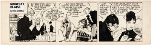 Holdaway, Jim - Jim Holdaway Modesty Blaise Daily Comic Strip #1578 Original Art (London Times Mirror, c. 1968). ...