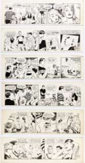 Al McWilliams - Davy Jones Daily Comic Strip Original Art Group of 6 (United Feature Syndicate, 1962). ... (Total: 6 Original Art)