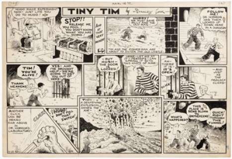 Stanley Link - Tiny Tim Sunday Comic Strip Original Art dated 3-16-41 (Chicago Tribune, 1941). ...