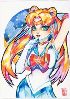 Rian Gonzales - Sailor Moon Illustration Original Art (undated).