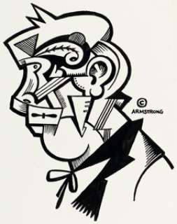 Robert Armstrong - Famous Cartoonist Series Buttons #2 Pinback Button Illustration Original Art (Pinback Jack, 1975).