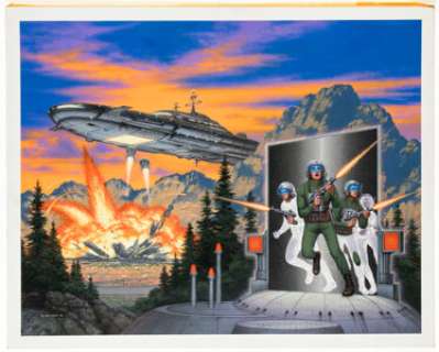 David Mattingly The White Regiment Paperback Wraparound Cover Painting Illustration Original Art (Baen Books, 1990). | Heritage