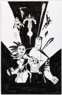 Michael Avon Oeming Powers Unpublished Cover Original Art (Marvel/Icon, 2015).