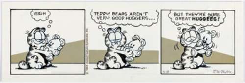 Jim Davis Garfield Daily Comic Strip Original Art dated 4-18-91 (United Feature Syndicate, 1991). | Heritage