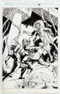 Paul Abrams and Kirk Etienne Savage Sword of Conan #230 Pin-Up Illustration Original Art (Marvel, 1995).