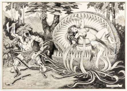 Alfredo Alcala Conan Saga #67 Double Page Pin-Up Original Art (Marvel, 1992). | Heritage