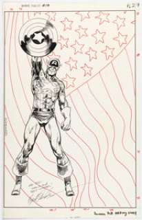 Brent Anderson Marvel Fanfare #10 Captain America Pin-Up Illustration Original Art (Marvel, 1983). | Heritage