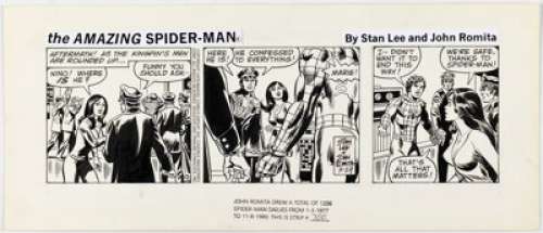 John Romita Sr. The Amazing Spider-Man Daily Comic Strip Original Art dated 3-29-79 (Marvel/Register & Tribune Syndicate Inc., 1979). | Heritage