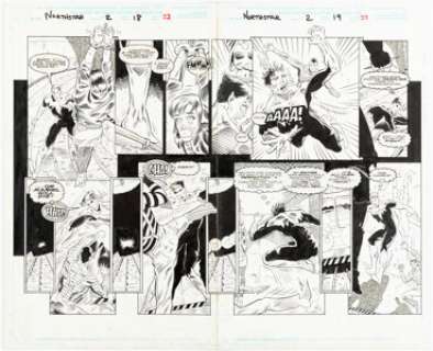 Dario Carrasco Jr. and Mark McKenna Northstar #2 Double Page Spread 18-19 Original Art (Marvel, 1994). (Total: 2 Original Art)
