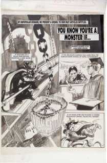 Gene Colan Cracked #257 Complete 3-Page Story "You Know You’re a Monster If..." Original Art (Major Magazines, 1990). (Total: 3 Original Art) | Heritage