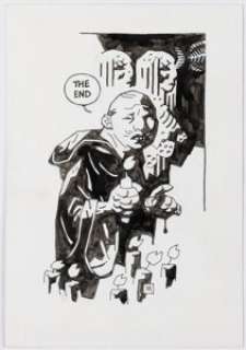 Mike Mignola - "The End" Monk Illustration Original Art (undated). | Heritage