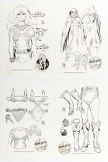 Frank Thorne - Red Sonja and Paraphernalia Illustrations Original Art Group of 4 (1976). (Total: 4 Original Art) | Heritage