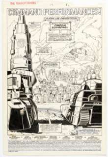 Don Perlin, Ian Akin, and Brian Garvey The Transformers #19 Omega Supreme First Appearance Splash Page 1 Original Art (Marvel, 1986). | Heritage