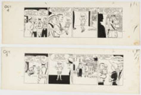 Chester Gould Dick Tracy Consecutive Daily Comic Strips Original Art Group of 2 (Chicago Tribune, 1956). (Total: 2 Original Art)