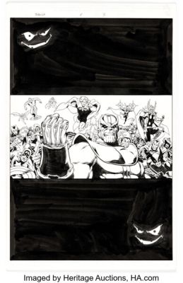 Jim Starlin and Al Milgrom Thanos #4 Splash Page 3 Original Art (Marvel, 2004). | Heritage