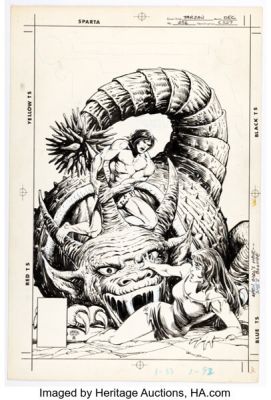 Ernie Chan and Alfredo Alcala Tarzan #256 Cover Original Art (DC, 1976). | Heritage