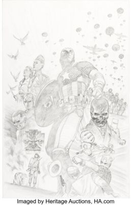 Julian Totino Tedesco Captain America #25 Variant Cover Pencils Original Art (Marvel, 2014). | Heritage