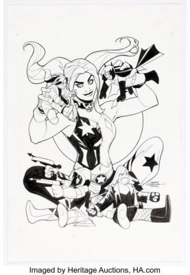Terry Dodson and Rachel Dodson Harley Quinn and the Birds of Prey #4 Variant Cover Original Art (DC, 2021). | Heritage