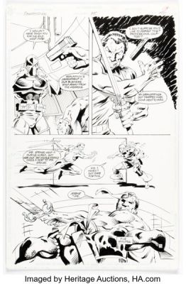 Frank Turner and Mike Sellers Deathstroke, the Terminator #25 Story Page 15 Original Art (DC, 1993).