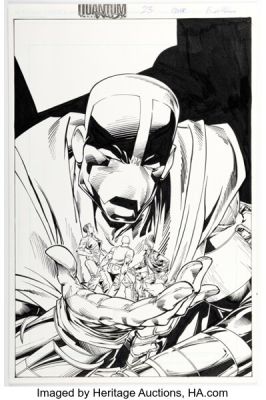 Mark "M. D." Bright and Greg Adams Quantum and Woody #23 Unpublished Cover Original Art (Acclaim/Valiant Heroes, c. 2000). | Heritage