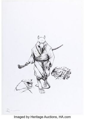 Mateus Santolouco Teenage Mutant Ninja Turtles #24 Splinter Cover Original Art (IDW, 2013).