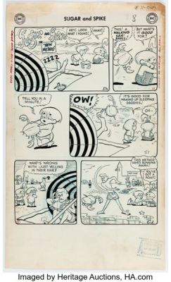 Sheldon Mayer Sugar & Spike #11 Complete 1-Page Story Original Art (DC, 1957). | Heritage