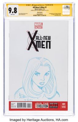 Arthur Adams All-New X-Men #1 Sketch Edition - Signature Series Emma Frost Original Art (Marvel, 2013) CGC NM/MT 9.8 White pages. | Heritage