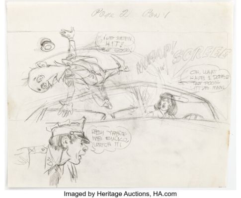 DC Artist - Mr. Mxyzptlk Story Page Panel Preliminary Original Art (undated).