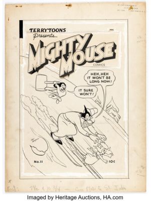 Art Bartsch Mighty Mouse #11 Cover Original Art (St. John, 1949). | Heritage
