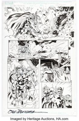 Mike Hawthorne and Sal Buscema Thor: The Worthy "Beyond the Field We Know..." Story Page 9 Original Art (Marvel, 2020).