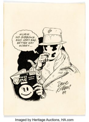 Dave Gibbons - Rorschach Illustration Original Art (1989). | Heritage