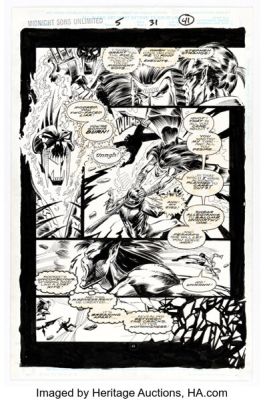 John Hixson and Scott Koblish Midnight Sons Unlimited #5 Story Page 31 Original Art (Marvel, 1994).