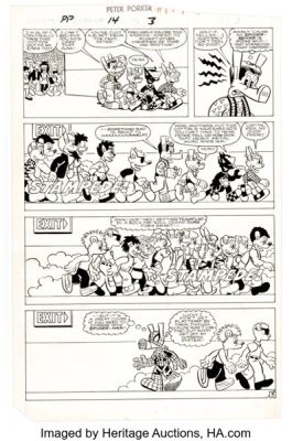 Joe Albelo and Pierre Fournier Peter Porker, the Spectacular Spider-Ham #14 Story Page 3 Original Art (Marvel, 1987).