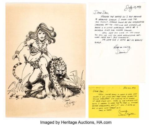 Dennis Fujitake - Shanna the She-Devil Specialty Illustration Original Art (1973).